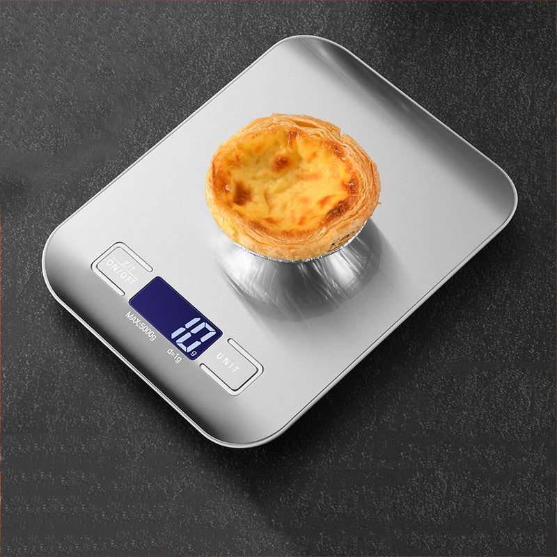 Balança De Cozinha para Alimentos de Aço Inoxidável Digital De Alta Precisão 1g a 10kg
