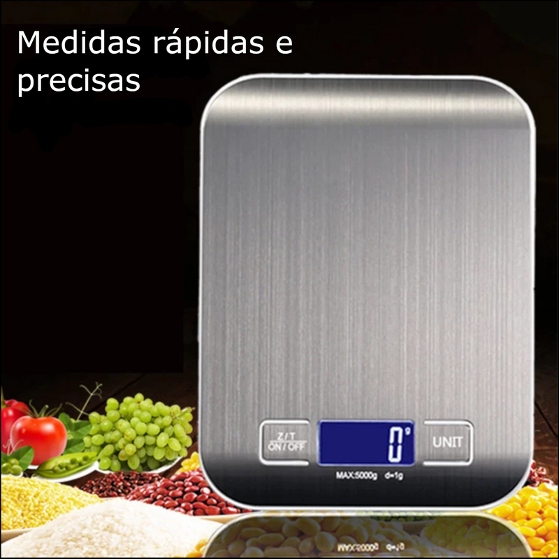 Balança De Cozinha para Alimentos de Aço Inoxidável Digital De Alta Precisão 1g a 10kg